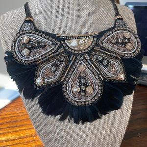 Stella & Dot Feather Statement Necklace
